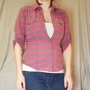 Nollie Pink Plaid Western Shirt
